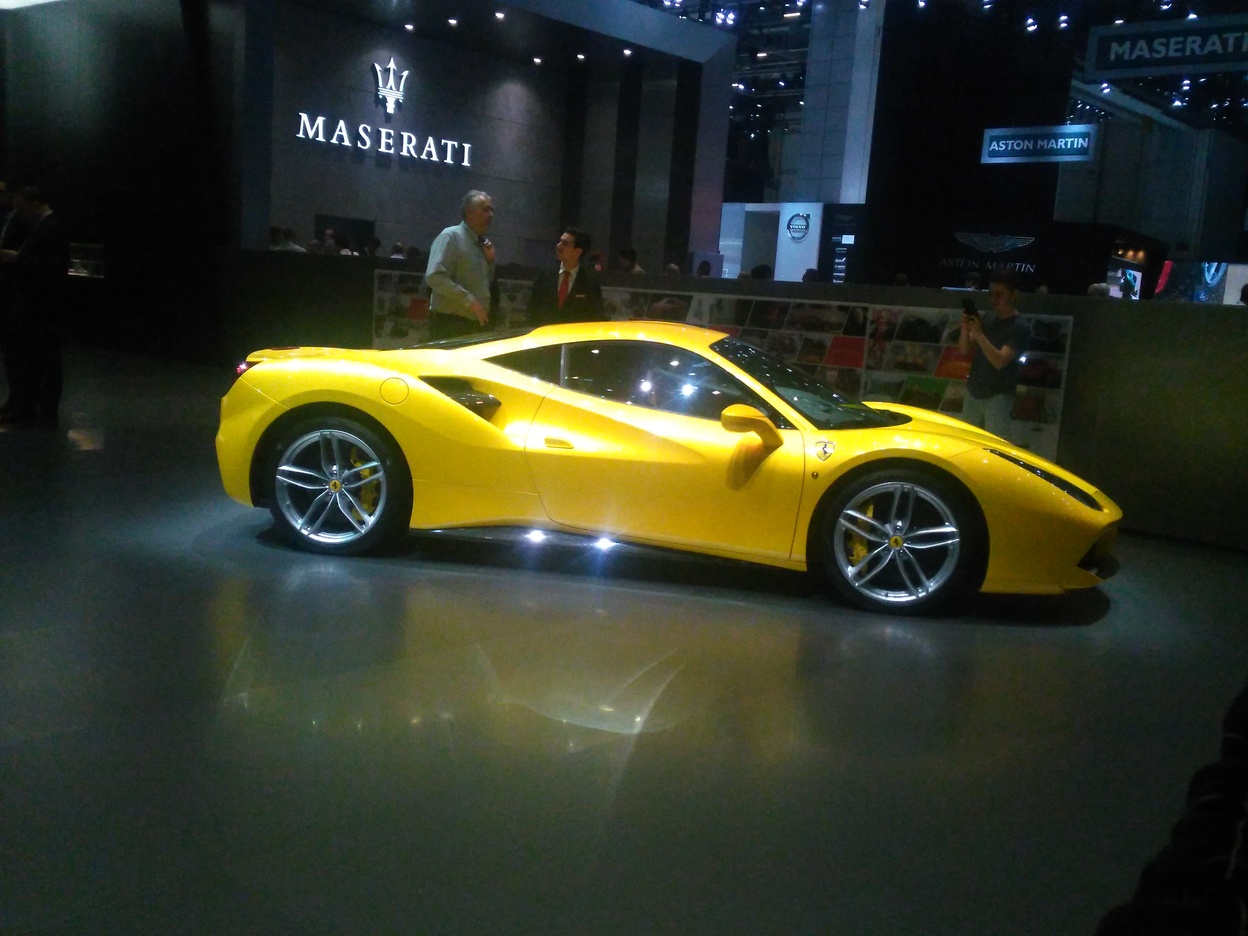 A yellow Ferrari