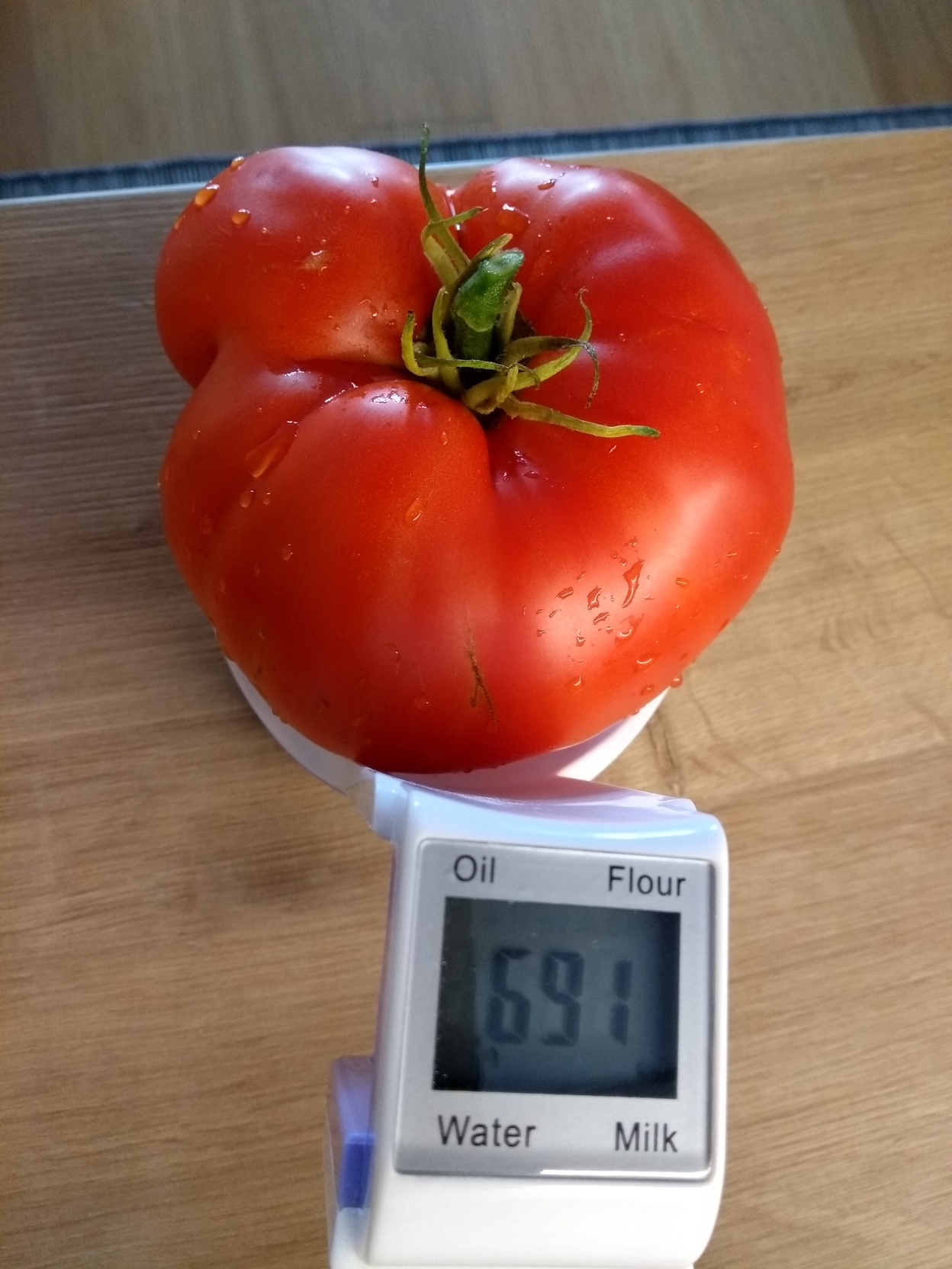 The biggest fruit so far -  a whoping 691 grams