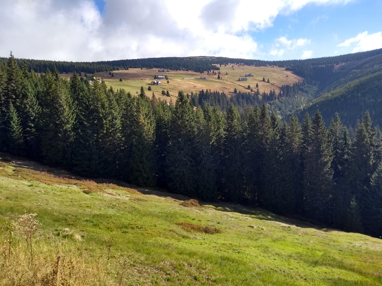 As you walk up the mountains you can see valleys and cottages here and there