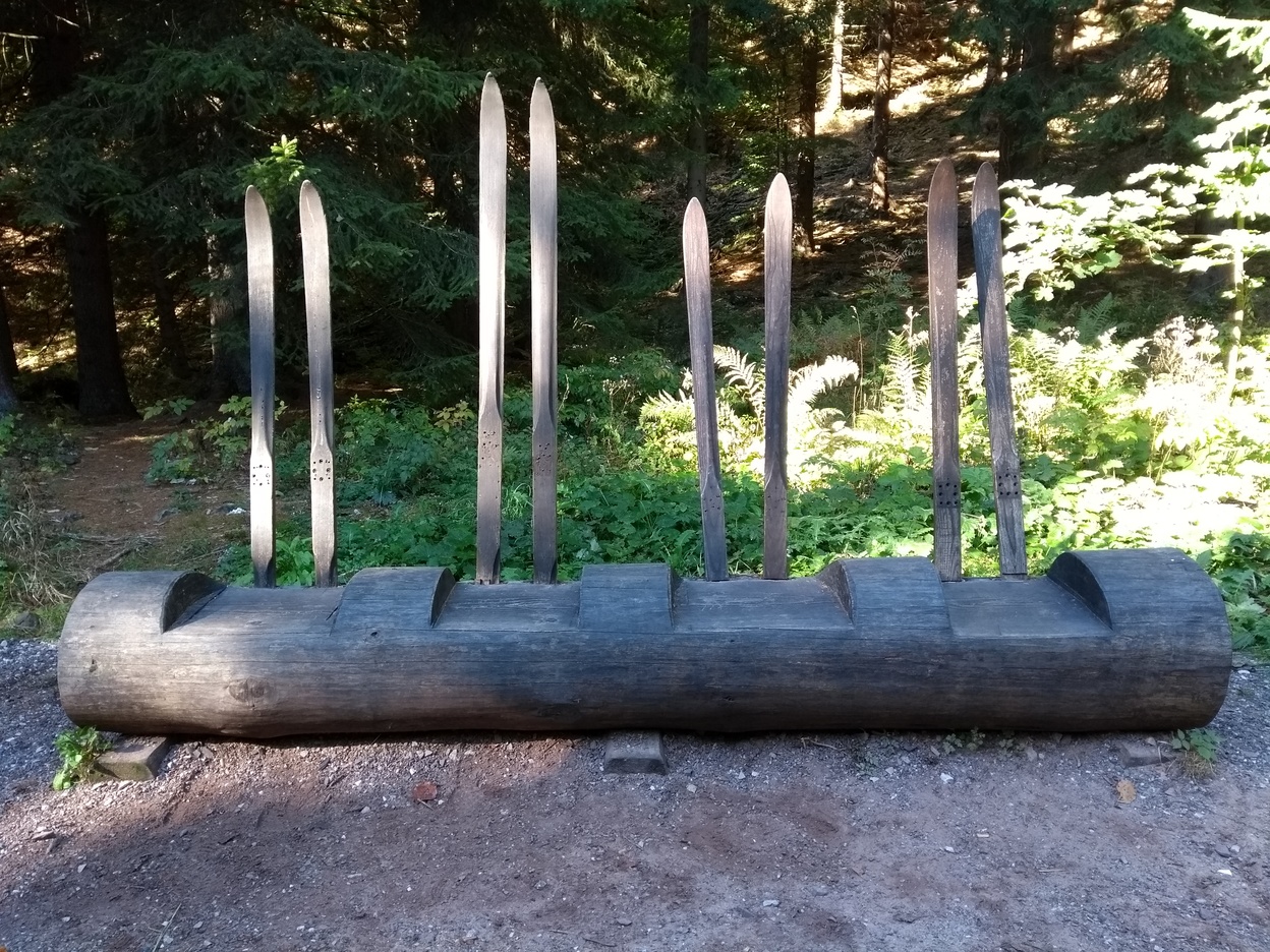 A bench to remind us that it is a ski resort - like we could forget :)