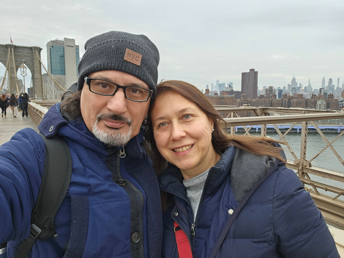 The typical selfie, this time on the Brookly Bridge